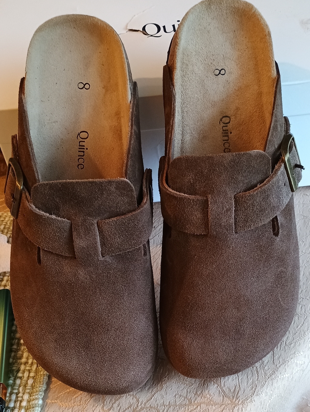 Quince Suede Clog Mules Espresso Dark Chocolate Brown Water Repellent Size 8 NIB